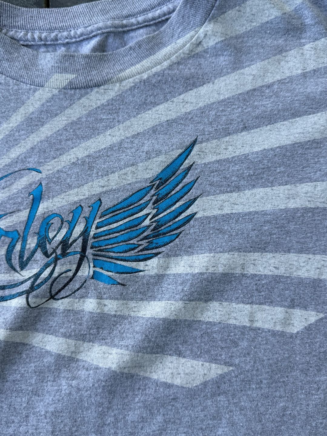 Y2K Hurley Shirt Mens Large Gray Long Sleeve Wing Rays Graphic Tee Surf Skate 4