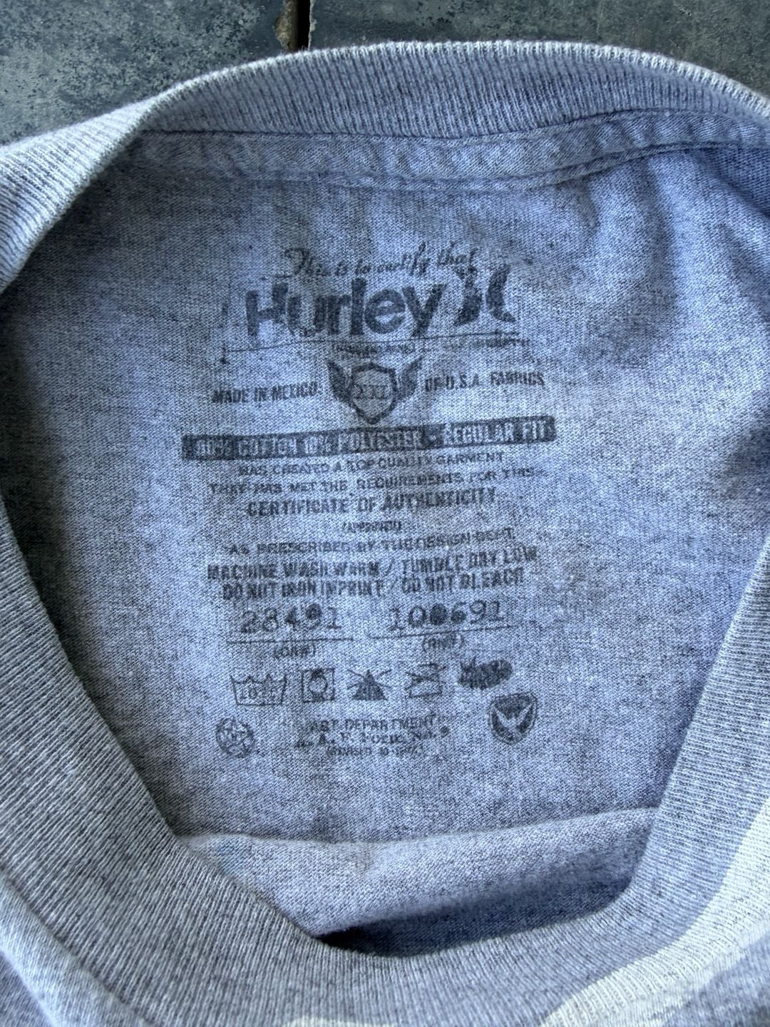 Y2K Hurley Shirt Mens Large Gray Long Sleeve Wing Rays Graphic Tee Surf Skate 5
