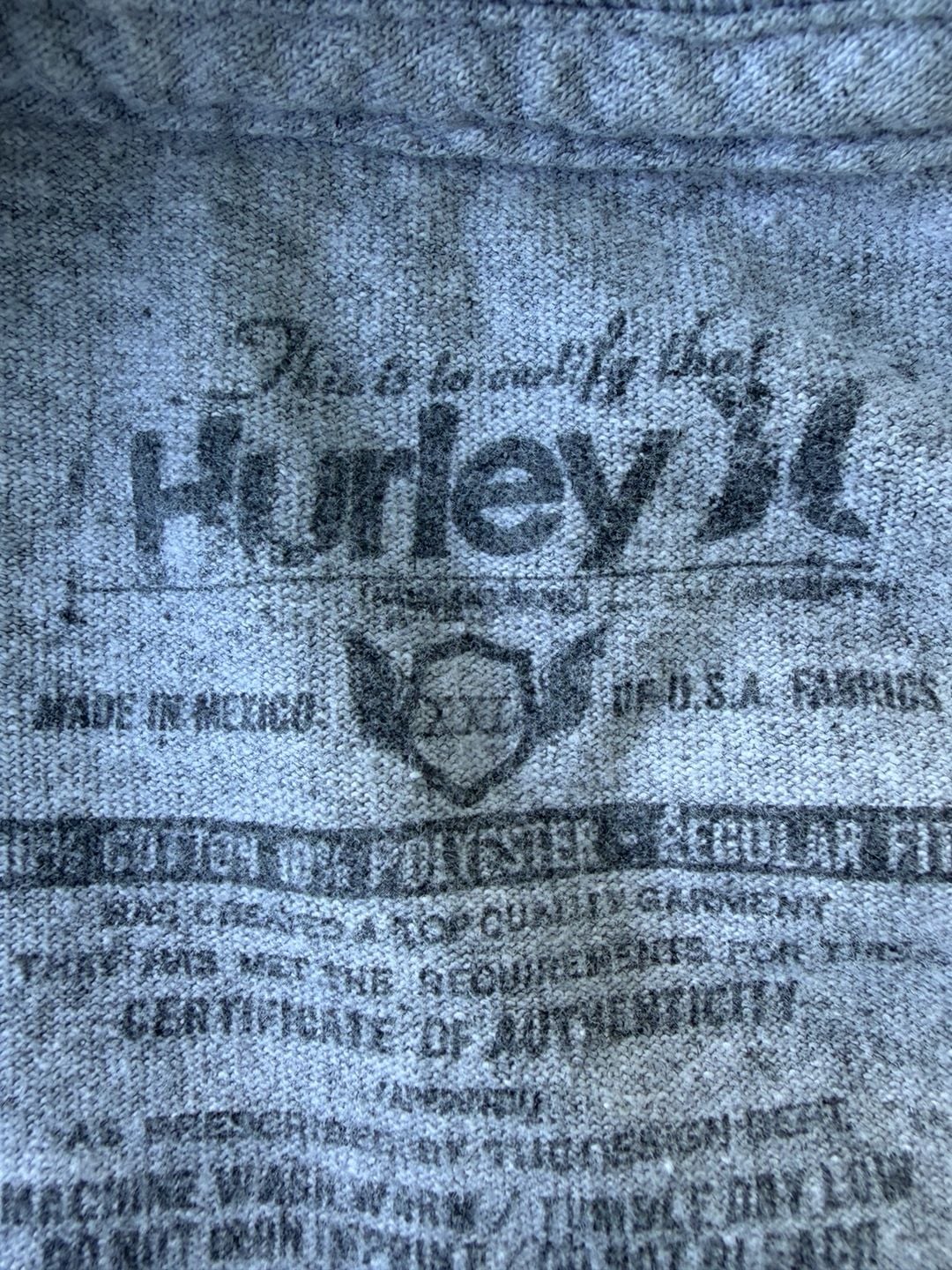 Y2K Hurley Shirt Mens Large Gray Long Sleeve Wing Rays Graphic Tee Surf Skate 6