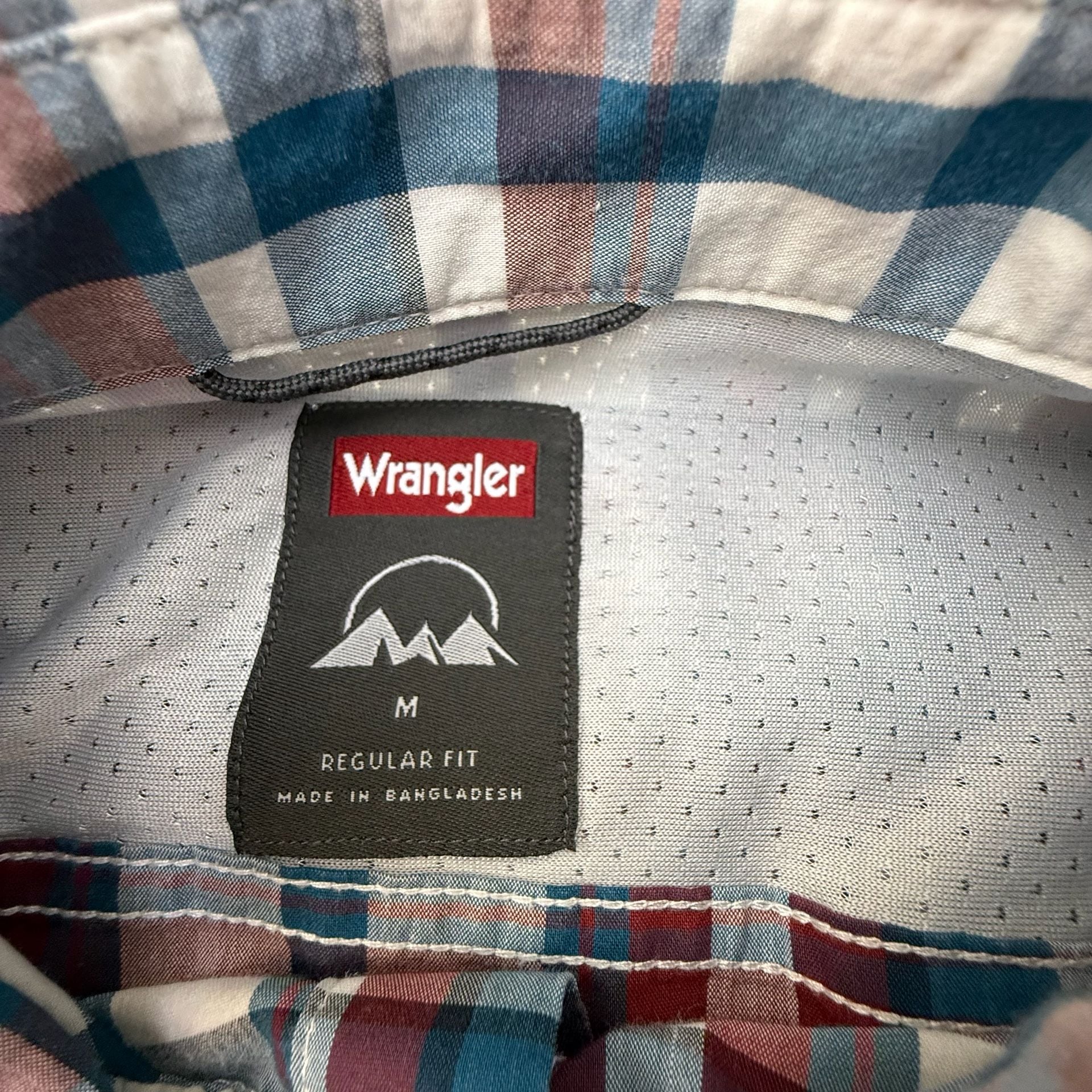 Wrangler Men's Regular Fit Long Sleeve Plaid Utility Camp Shirt Size M 4