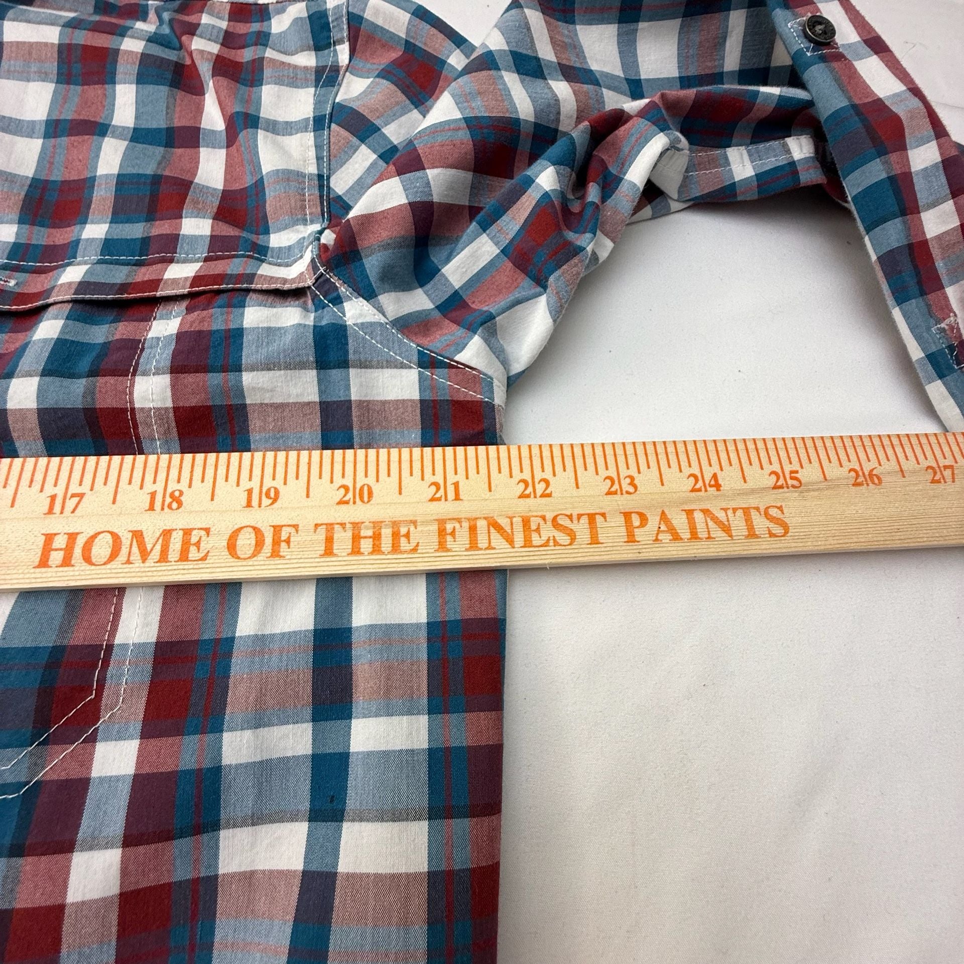Wrangler Men's Regular Fit Long Sleeve Plaid Utility Camp Shirt Size M 7