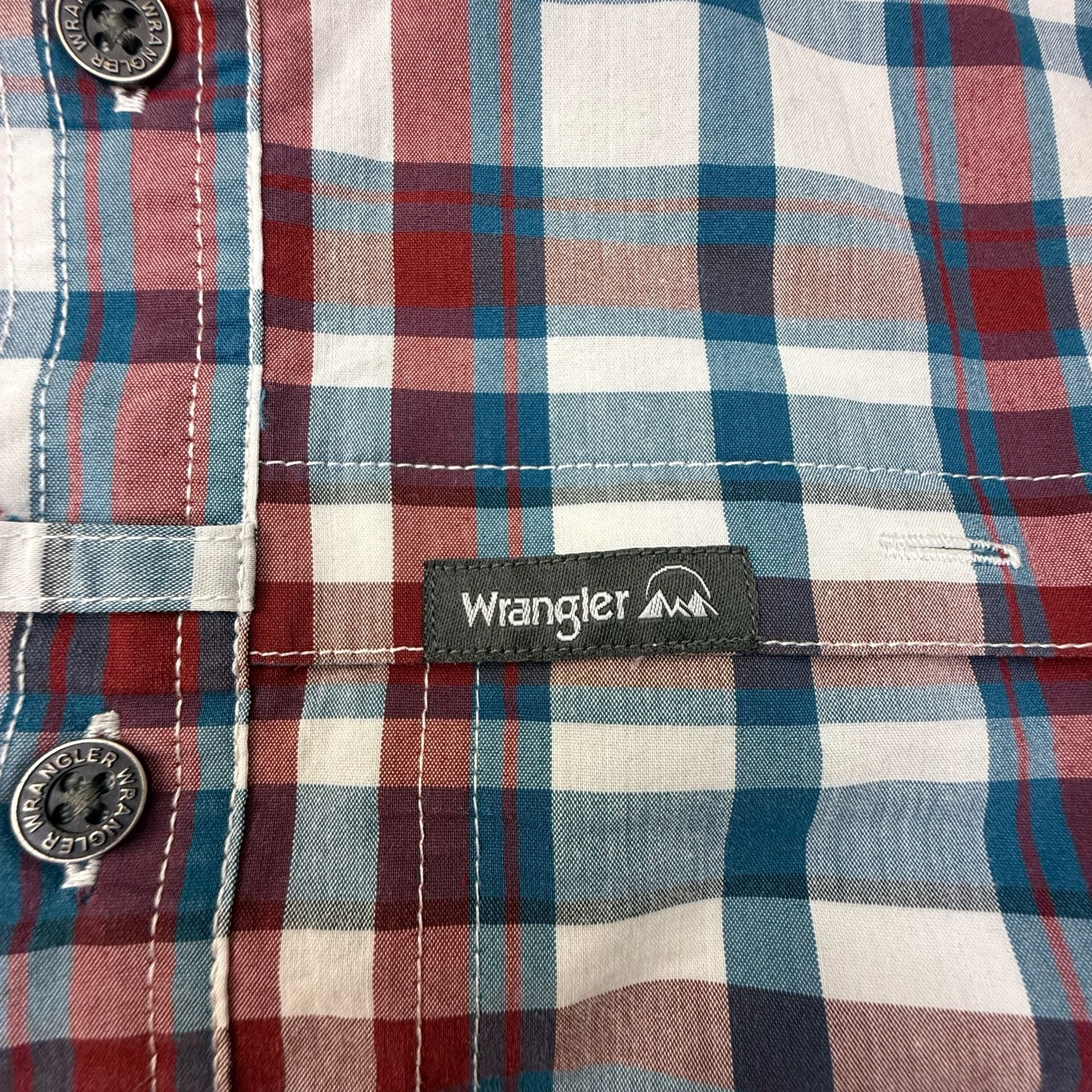 Wrangler Men's Regular Fit Long Sleeve Plaid Utility Camp Shirt Size M 9