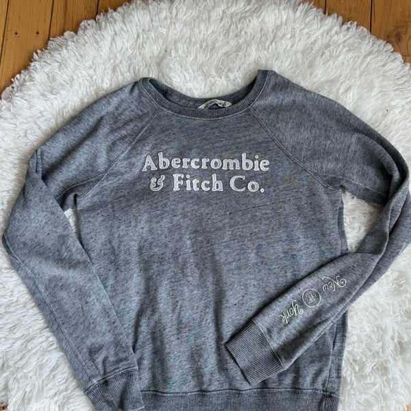 Abercrombie & Fitch Gray New York Embroidered Sweatshirt S