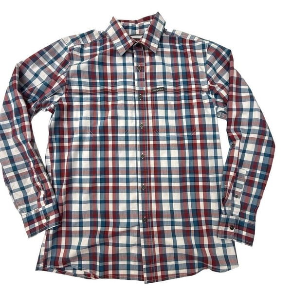 Wrangler Men's Regular Fit Long Sleeve Plaid Utility Camp Shirt Size M