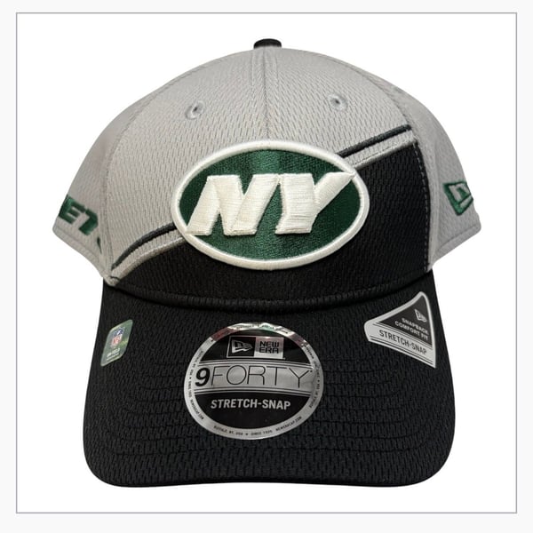 New Era New York Jets 9FORTY Stretch-Snapback Hat - Gray/Black