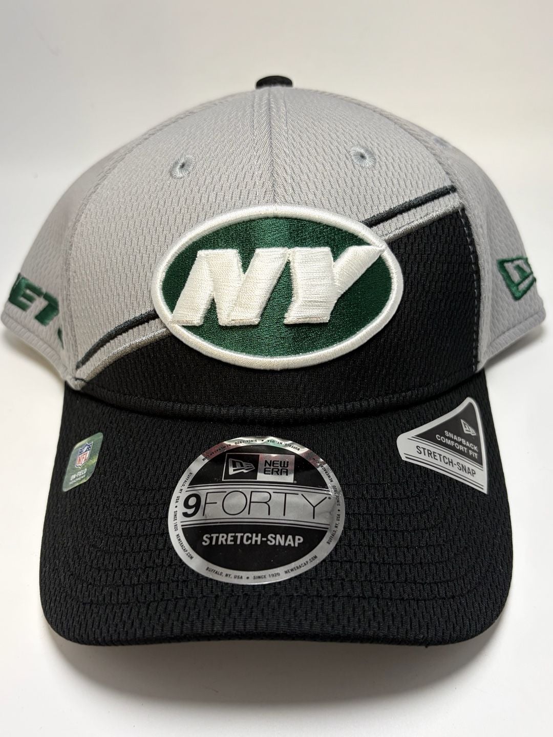 New Era New York Jets 9FORTY Stretch-Snapback Hat - Gray/Black 3