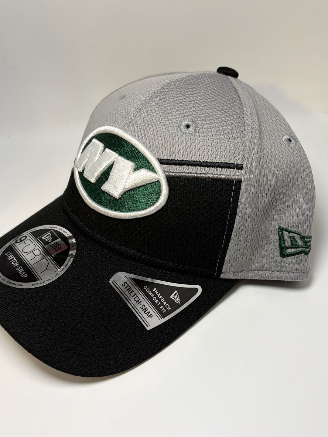 New Era New York Jets 9FORTY Stretch-Snapback Hat - Gray/Black 5