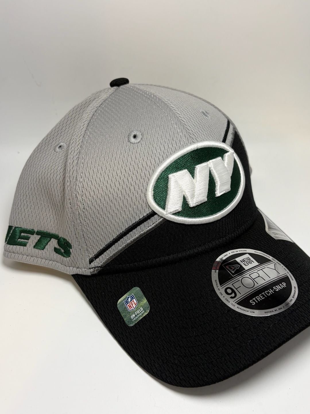 New Era New York Jets 9FORTY Stretch-Snapback Hat - Gray/Black 6