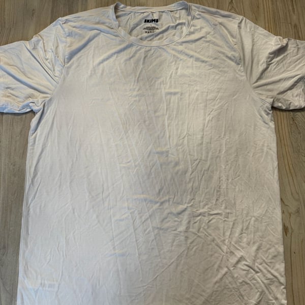 SKIMS Men's Soft Lounge Short Sleeve Crew Neck T-Shirt White Size L