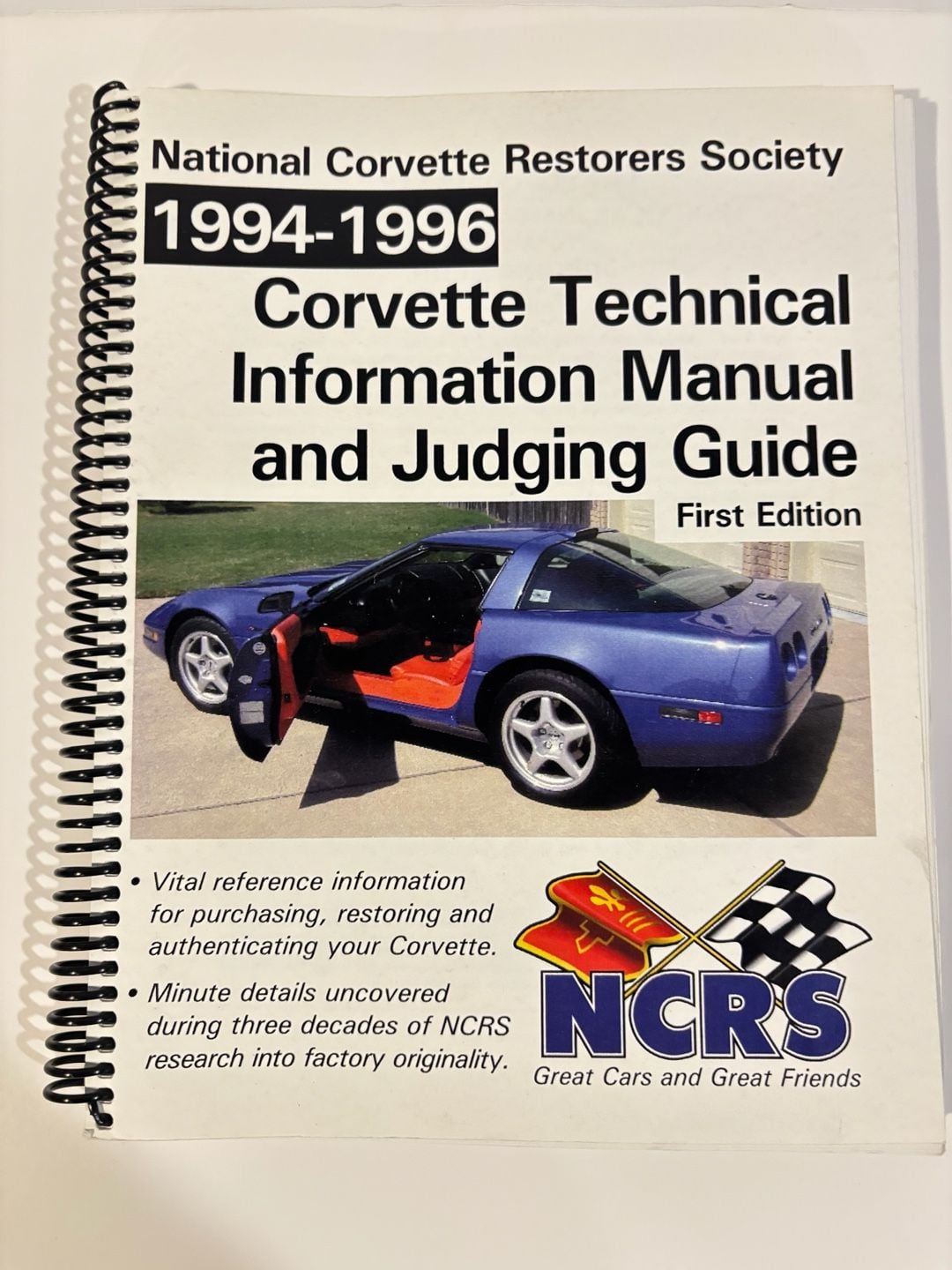 NCRS 1994-1996 Corvette Technical Manual and Judging Guide First Edition 1