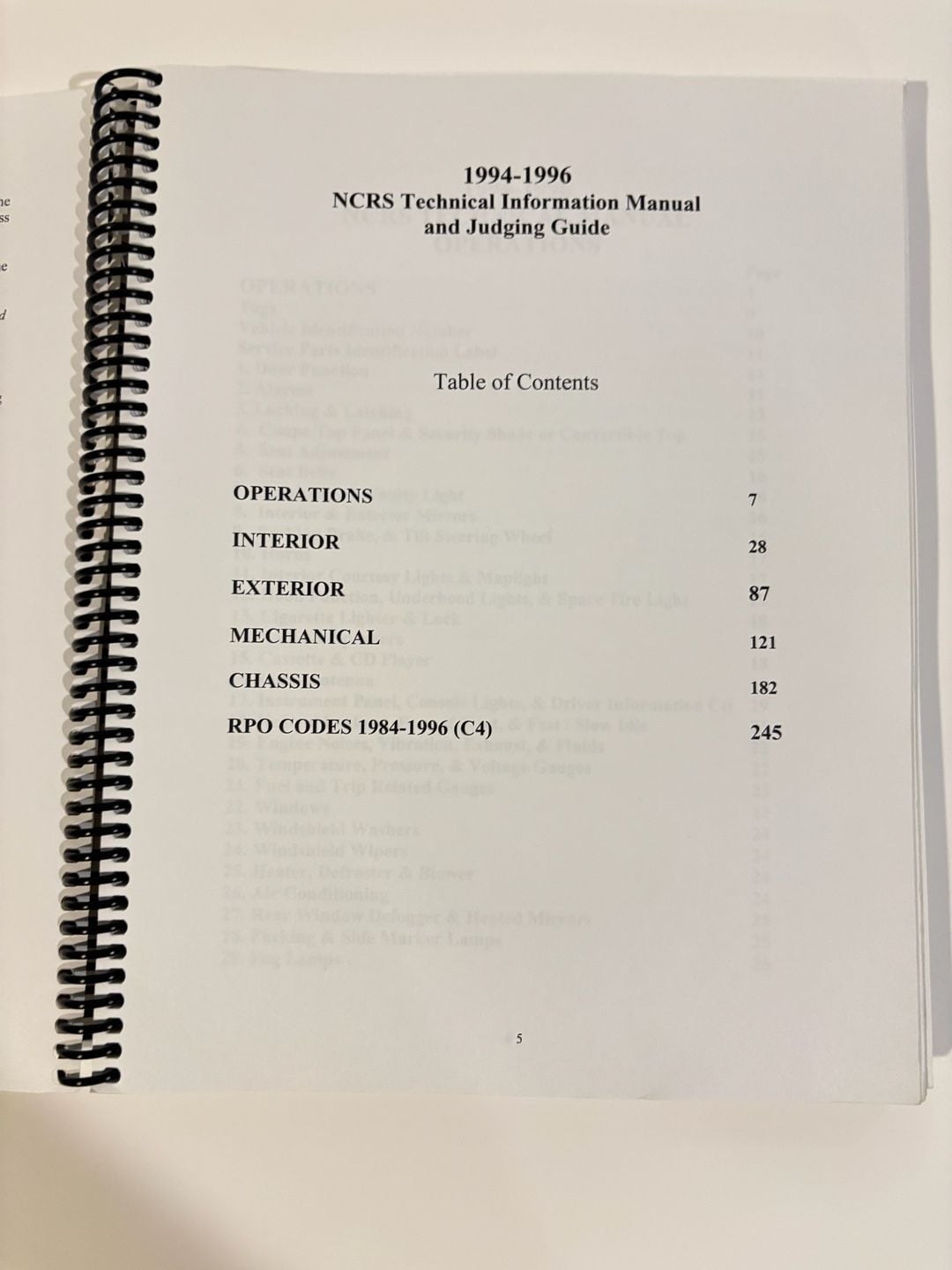 NCRS 1994-1996 Corvette Technical Manual and Judging Guide First Edition 4