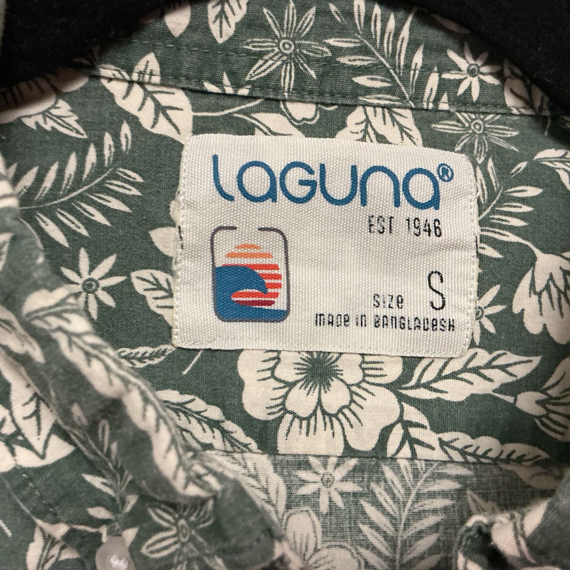 Laguna Est 1946 Men's Green Floral Short Sleeve Button-Down Shirt Size S 4