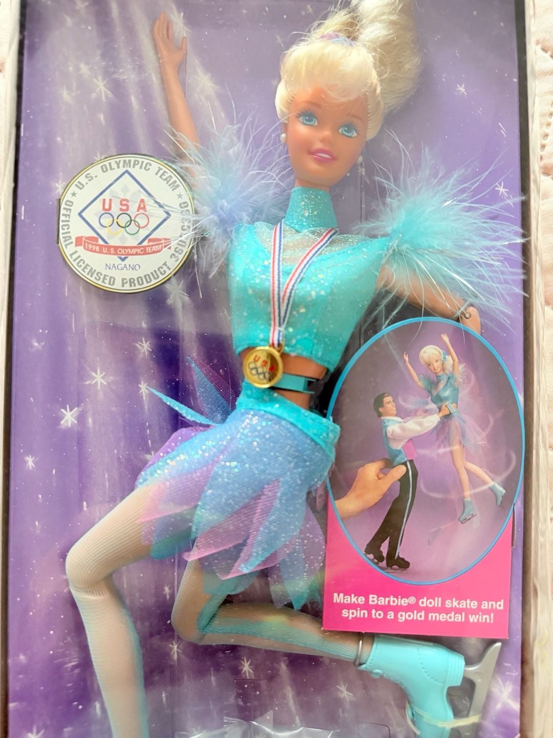 Olympic USA Skater Barbie Doll 1997 Nagano Winter Olympics 2