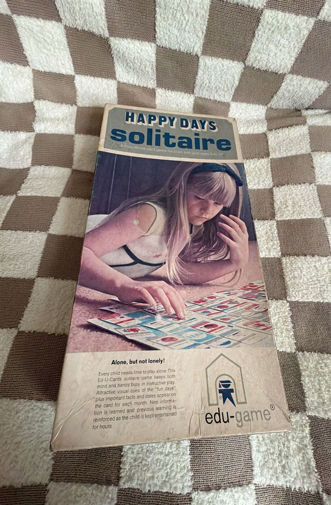 Vintage 1970 Happy Days Solitaire Card Game by Ed-U-Cards No. 143 1