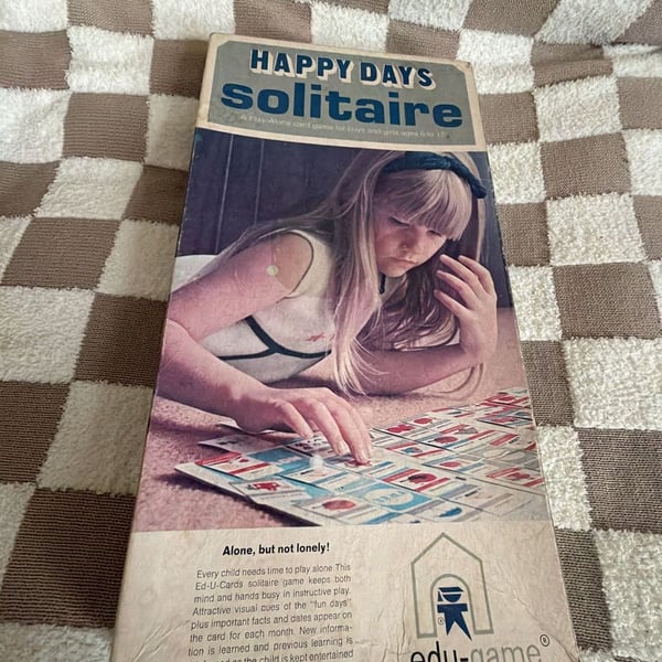 Vintage 1970 Happy Days Solitaire Card Game by Ed-U-Cards No. 143