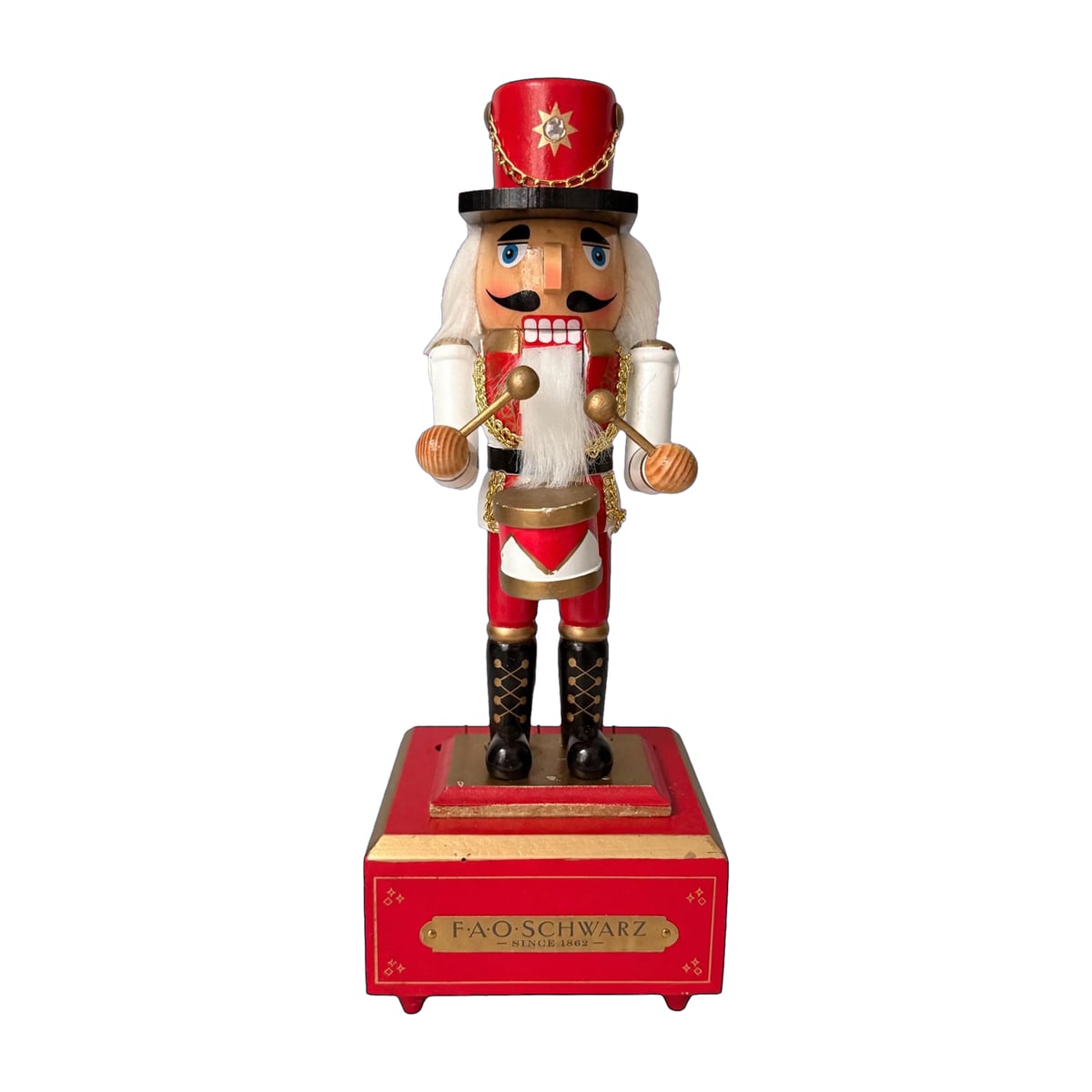 FAO Schwarz Musical Drummer Nutcracker Figurine 1