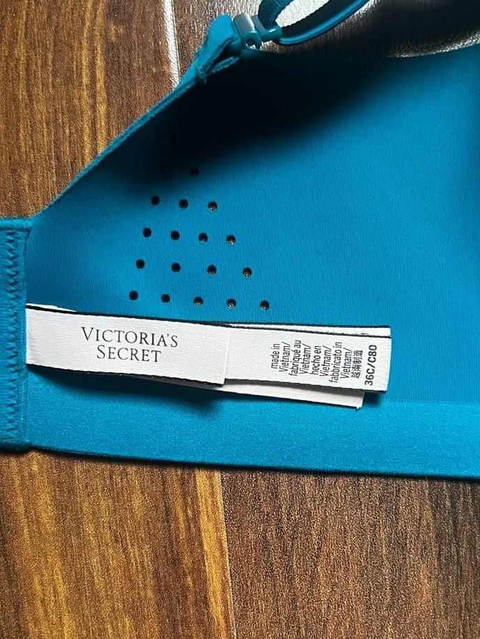 Victoria’s Secret VSX Featherweight Max Wireless High Impact Sports Bra 36C Teal 4