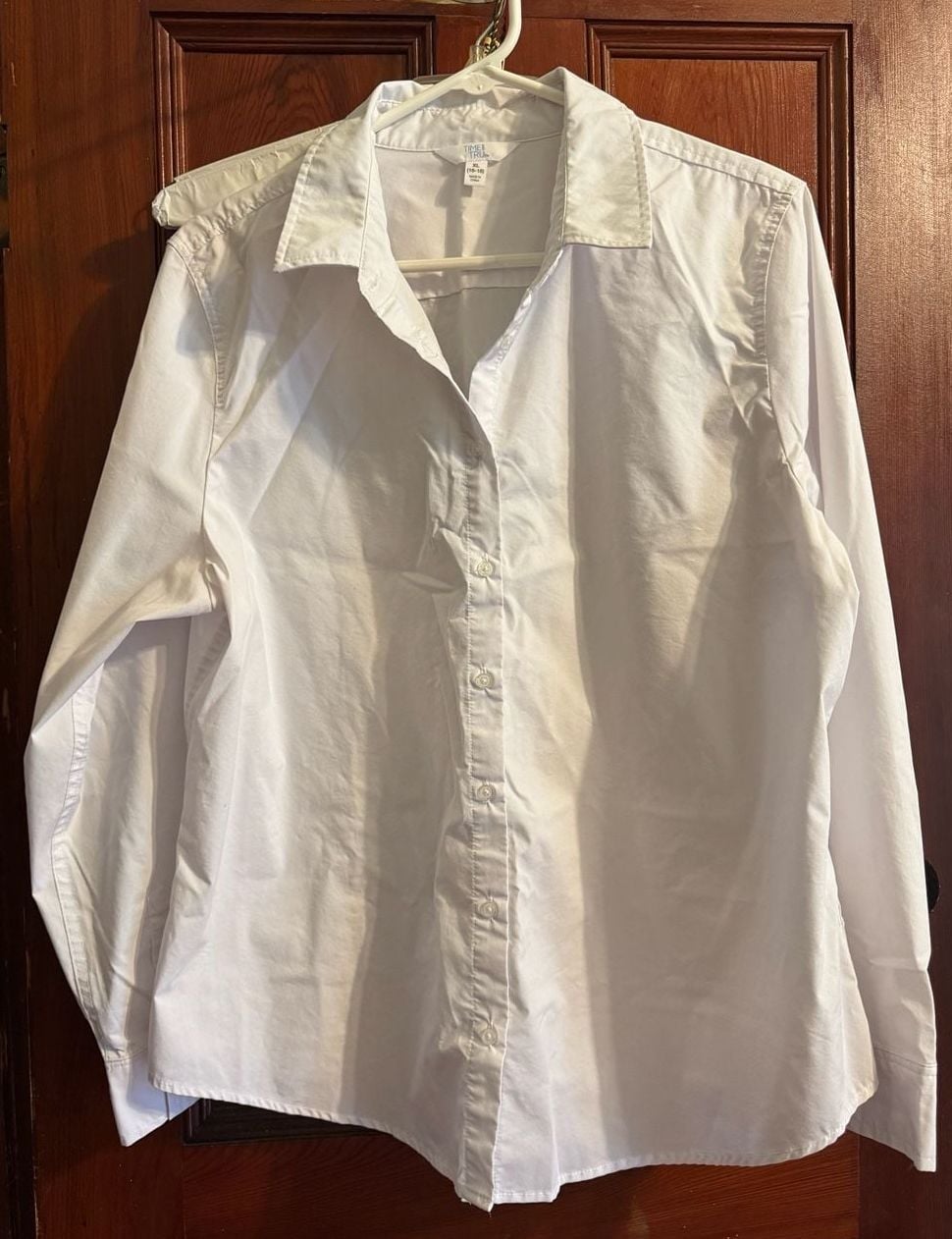 Time and Tru Women's White Long Sleeve Button Down Shirt Size XL 16-18 2