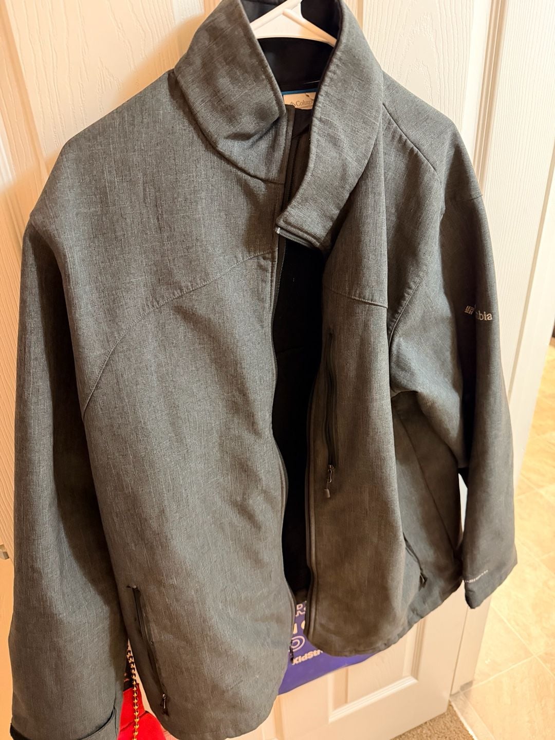 Columbia Ascender Softshell Jacket Mens XL Gray Omni-Shield Fleece Lined 2