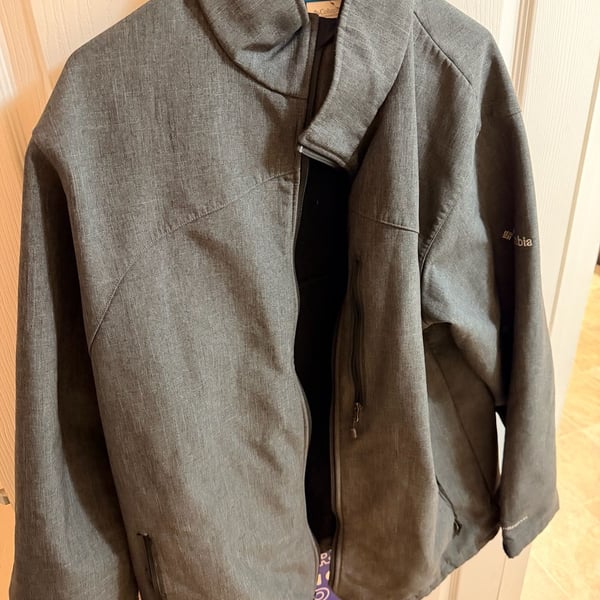 Columbia Ascender Softshell Jacket Mens XL Gray Omni-Shield Fleece Lined