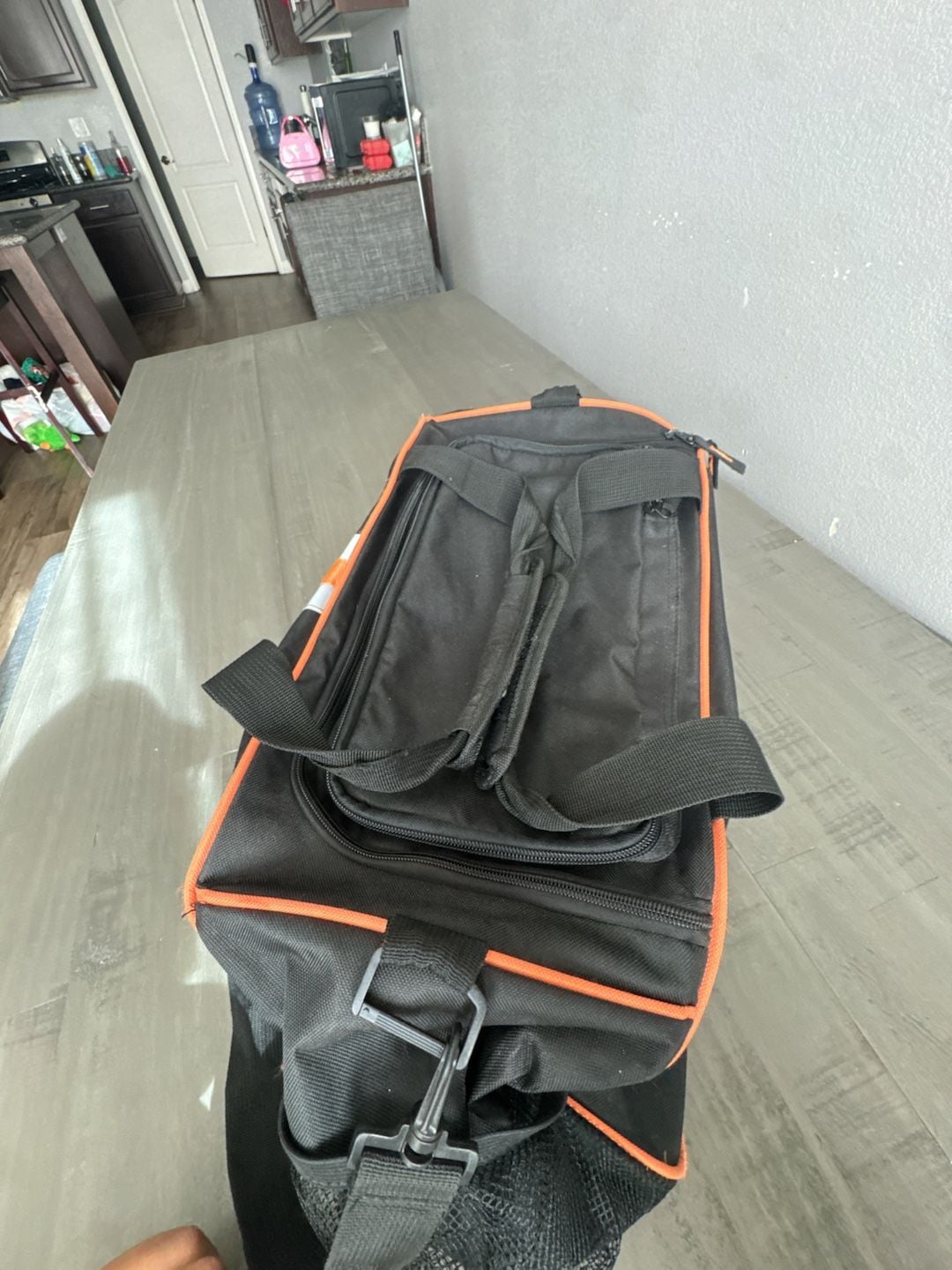 Harley-Davidson Black and Orange Duffle Bag with Strap and Mesh pocket 3