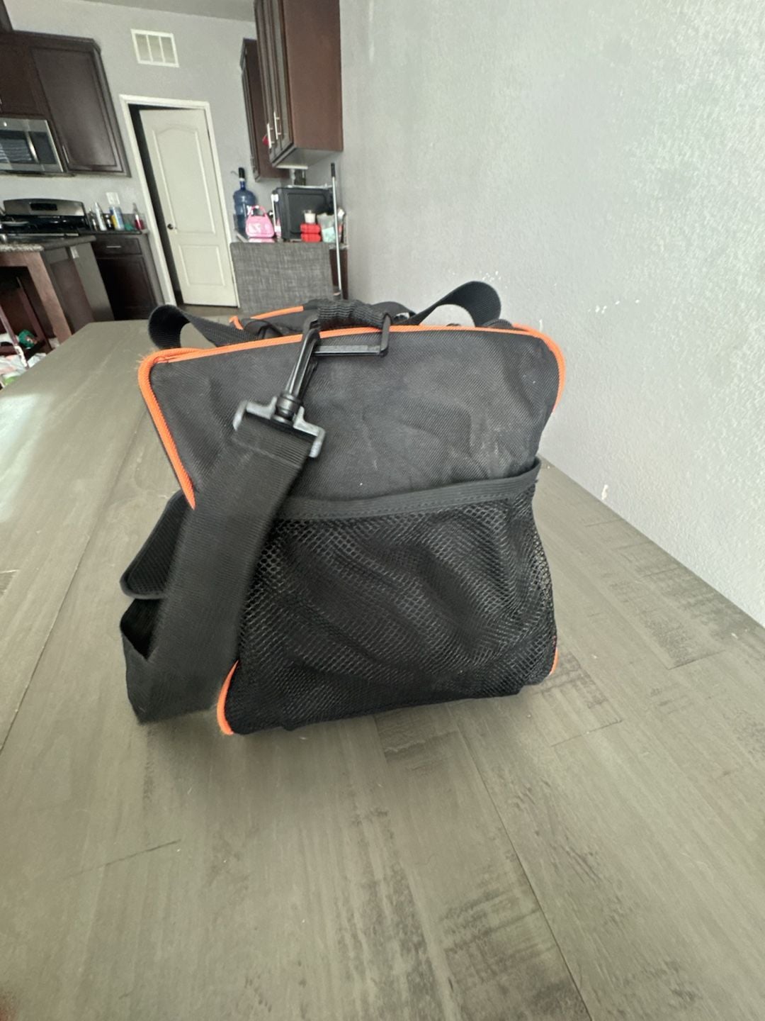 Harley-Davidson Black and Orange Duffle Bag with Strap and Mesh pocket 4