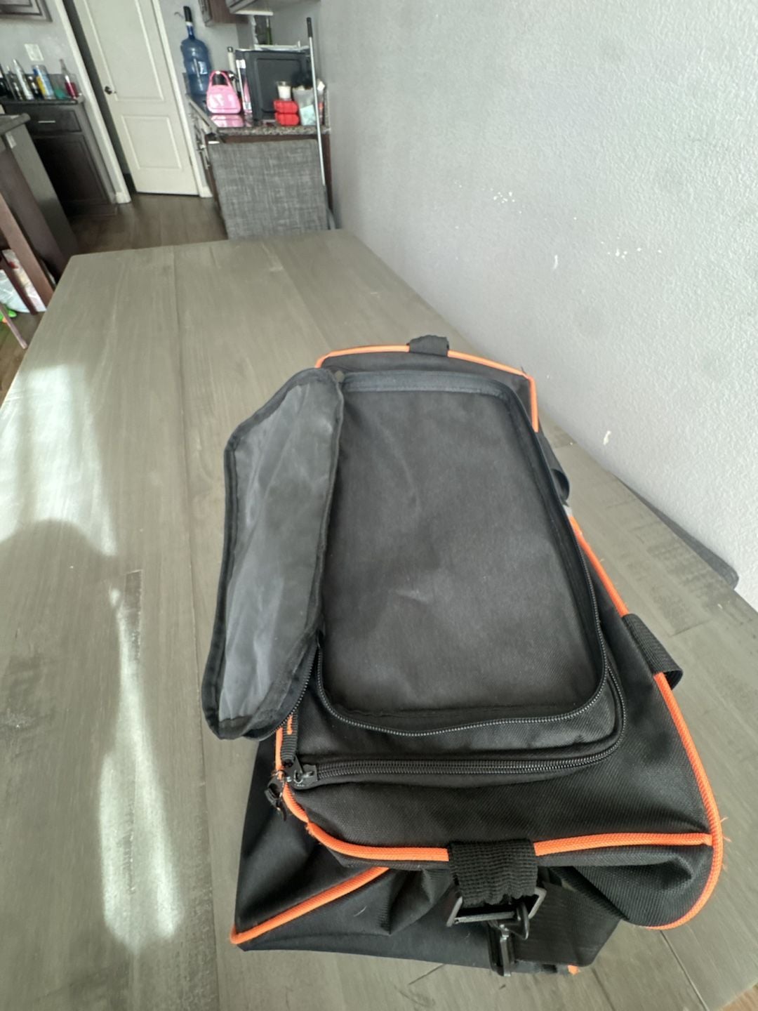 Harley-Davidson Black and Orange Duffle Bag with Strap and Mesh pocket 6