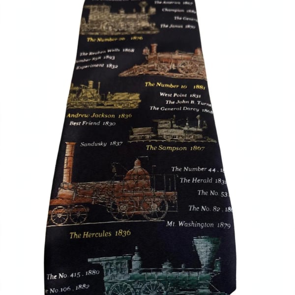 Alynn Neckwear American Historical Locomotives Silk Tie