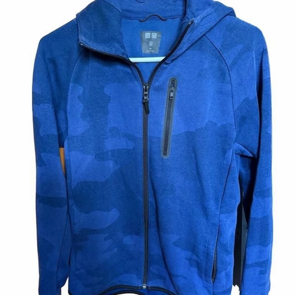 Uniqlo Dry Blue Camouflage Full Zip Hoodie Jacket Size XS