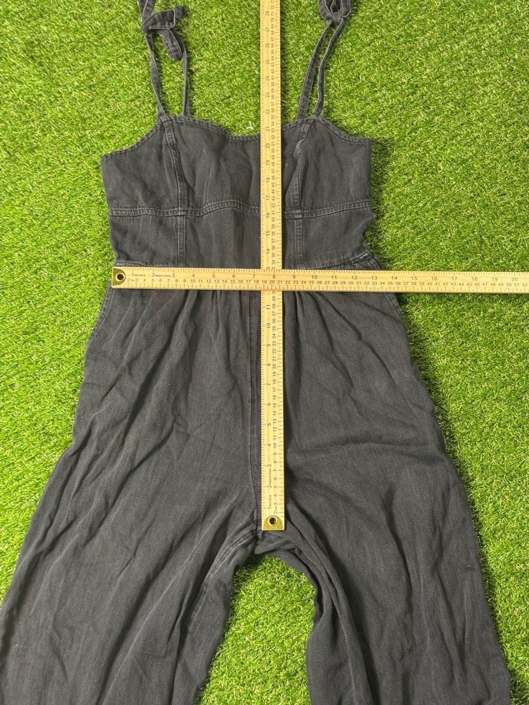 Women's Black Front Cut Out Smocked Back Sleeveless Wide Leg Jumpsuit 5