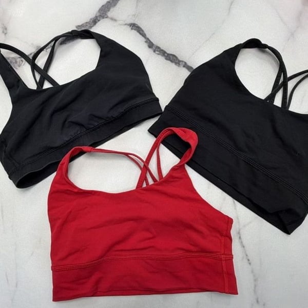 Lot of 3 ￼Lululemon  Energy sports bras Size 8 