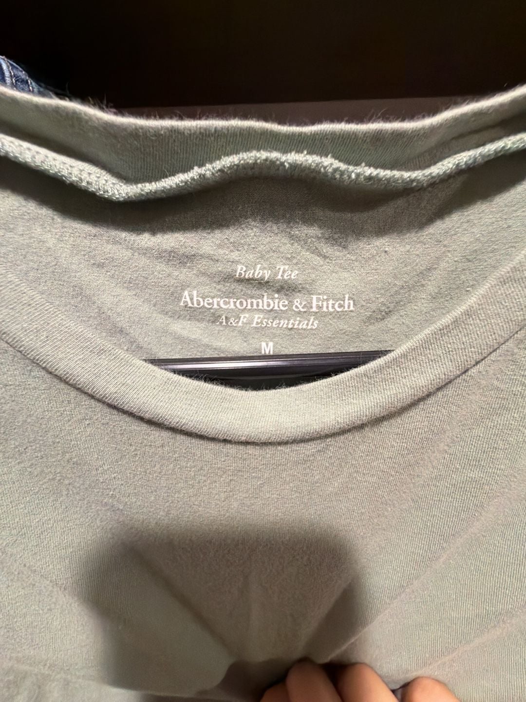 Abercrombie & Fitch A&F Essentials Baby Tee Sage Green Medium 3