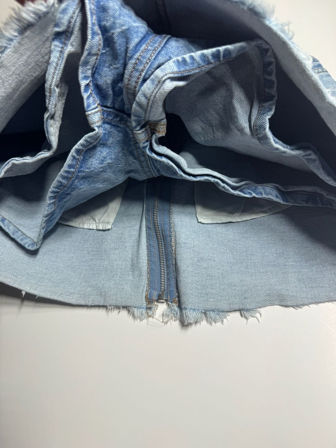 Light denim blue Denim Wrap Skirt 3
