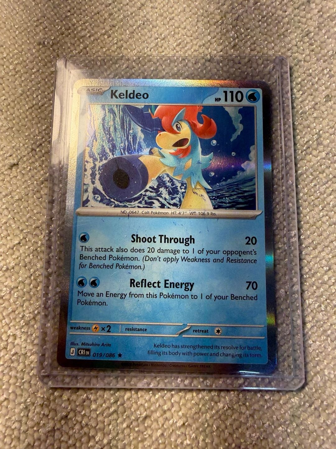 Pokemon TCG Keldeo 019/086 Chaos Rising Holo Promo Card 1