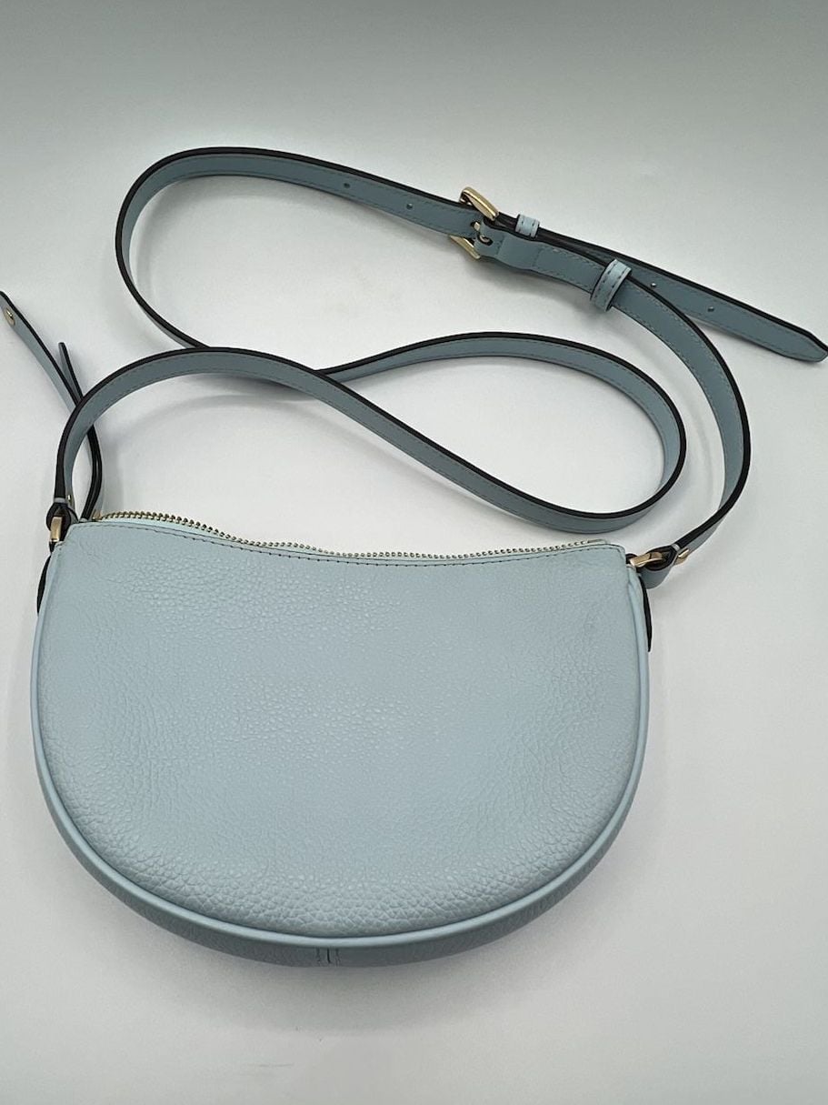 Michael Kors Dover Small Leather Crossbody Bag Purse Handbag Vista Blue 7
