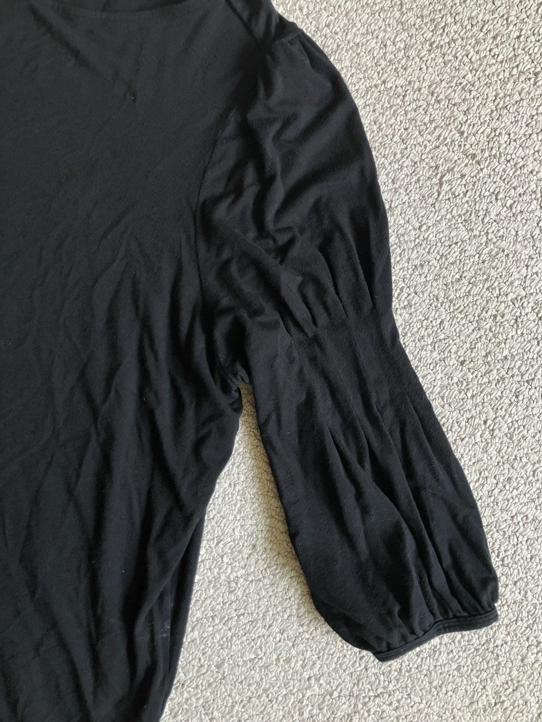 Lauren Ralph Lauren Black Puff 3/4 Sleeve Knit Top Size 2X 4