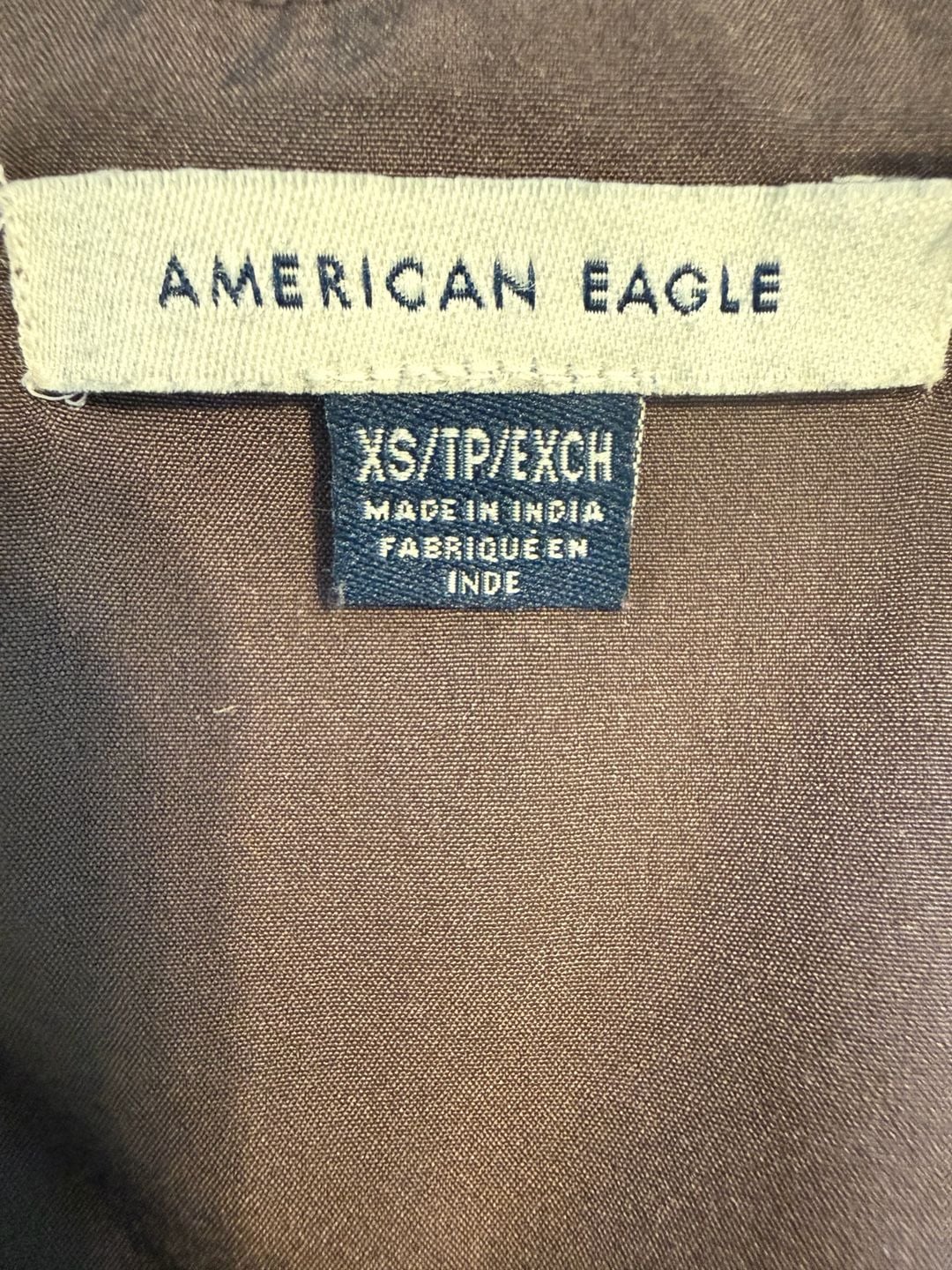 American Eagle Brown Eyelet Lace Diamond Pattern Babydoll Dress 4