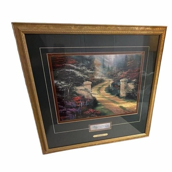 Thomas Kinkade Framed Art Print Spring Gate with Scripture