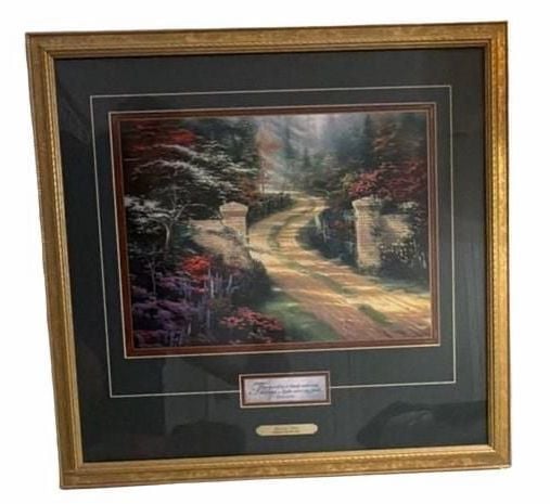Thomas Kinkade Framed Art Print Spring Gate with Scripture 2