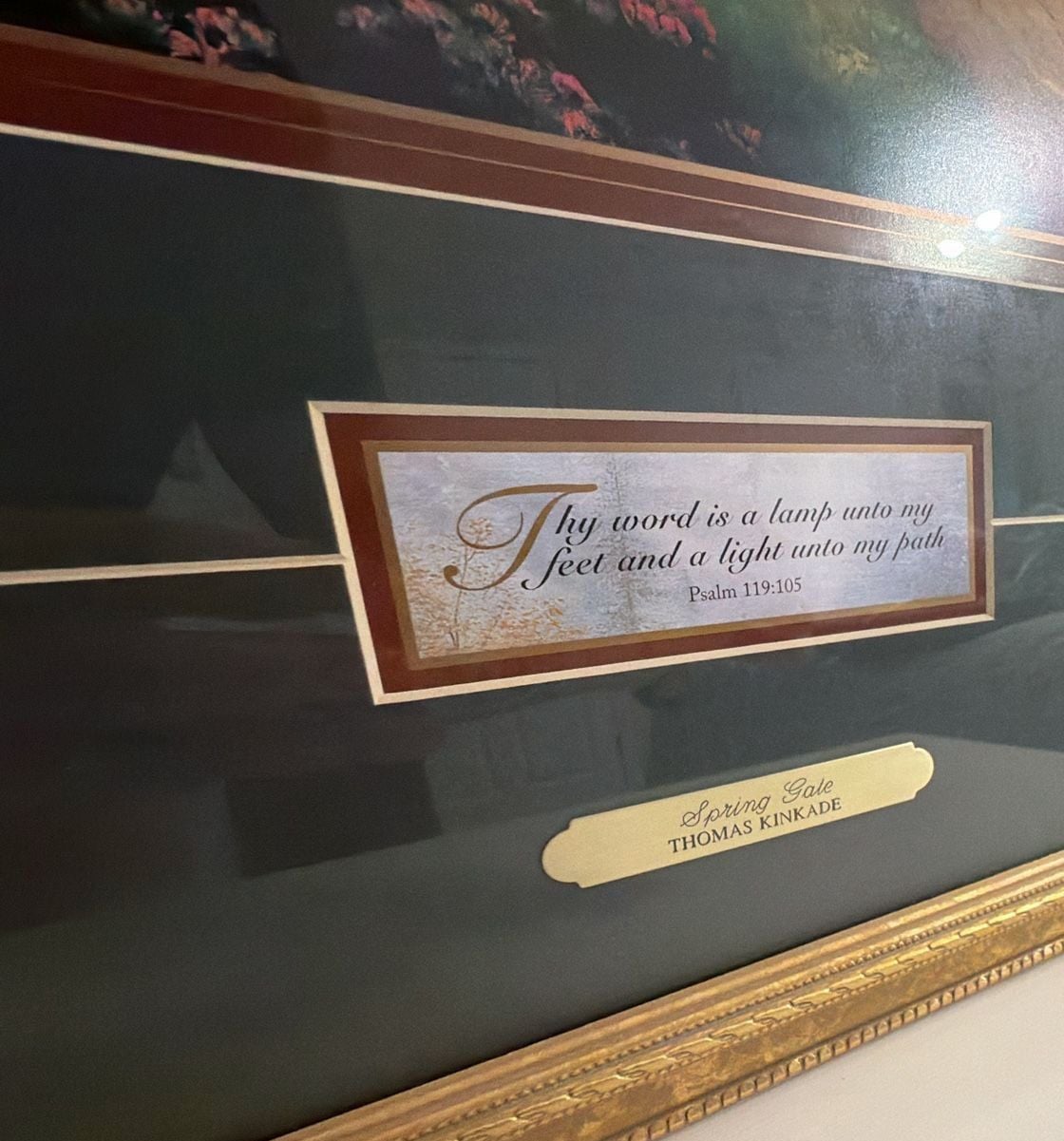 Thomas Kinkade Framed Art Print Spring Gate with Scripture 3