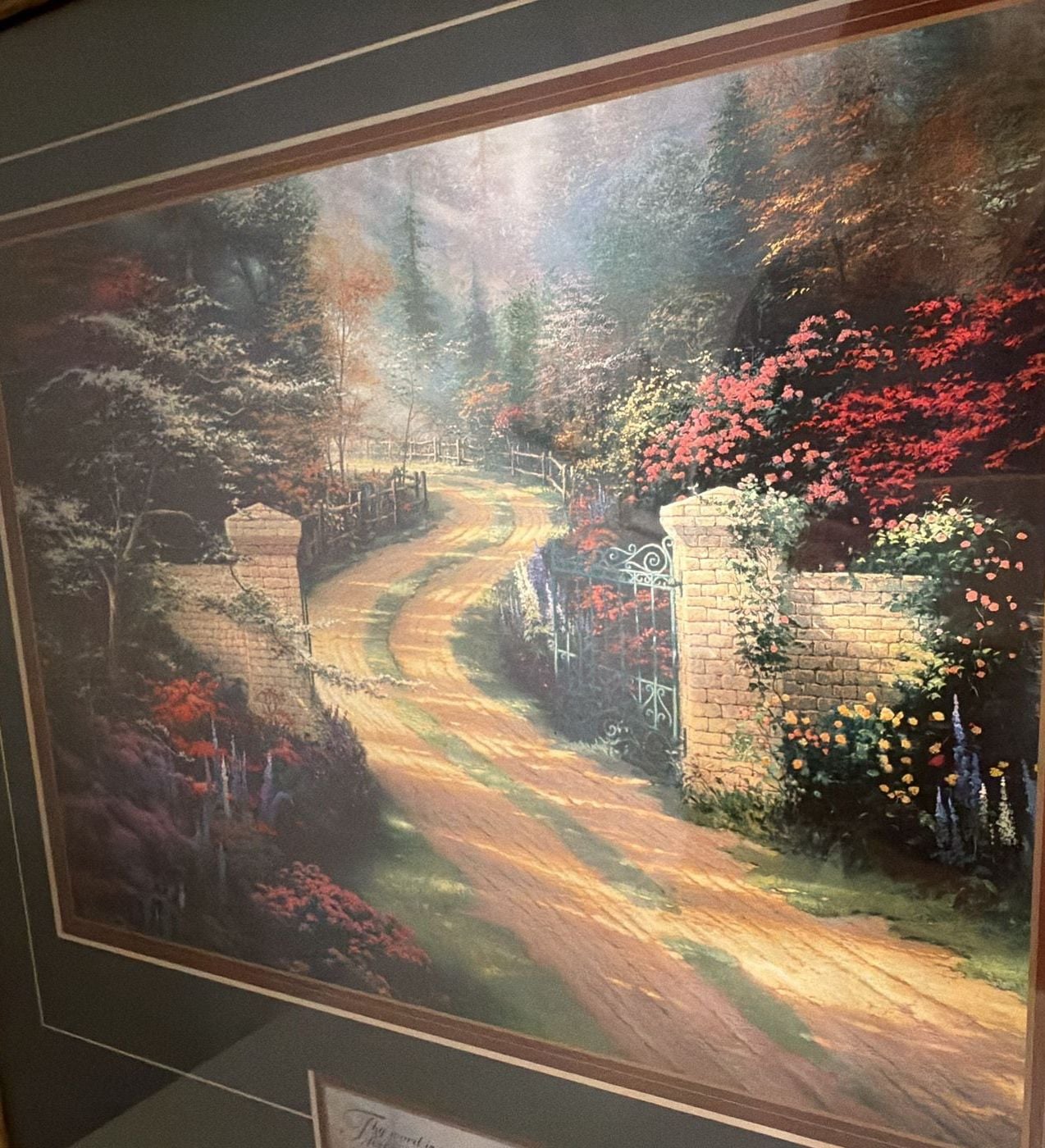 Thomas Kinkade Framed Art Print Spring Gate with Scripture 4