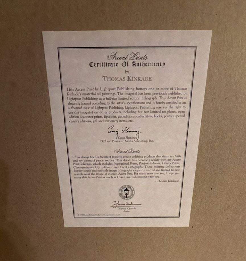 Thomas Kinkade Framed Art Print Spring Gate with Scripture 9