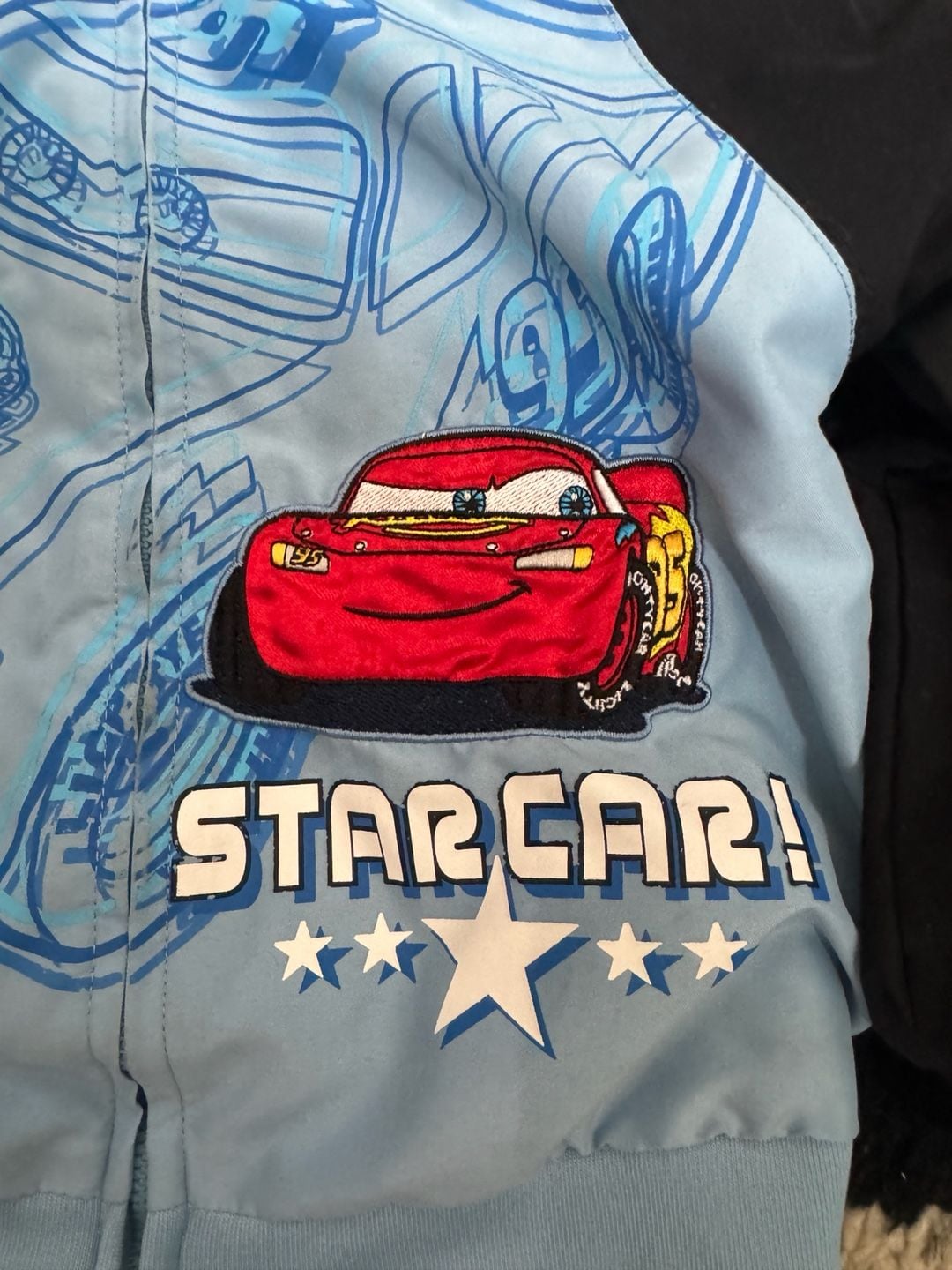 Disney Pixar Cars Lightning McQueen Star Car Toddler Boys Full Zip Hooded Windbreaker Jacket Size 3T 3