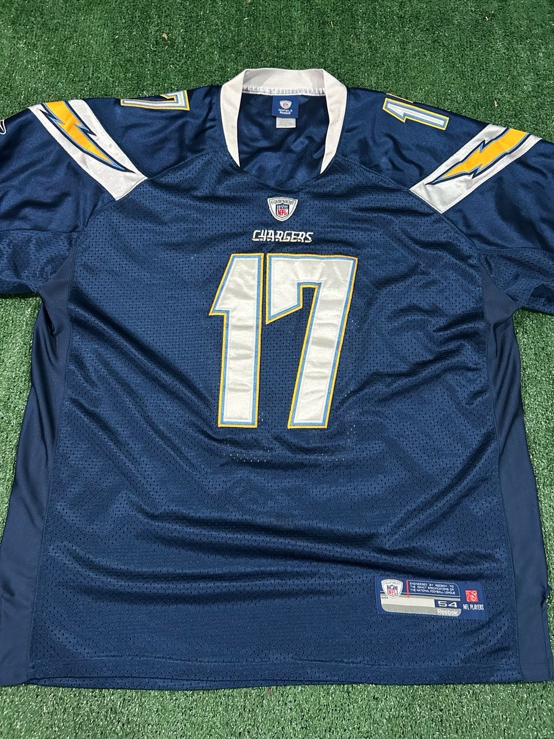 Reebok San Diego Chargers #17 Philip Rivers Men's NFL On-Field Jersey 2