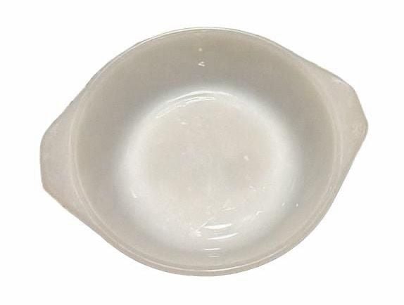 Vintage Anchor Hocking Fire-King White Milk Glass Swirl Casserole Dish 2