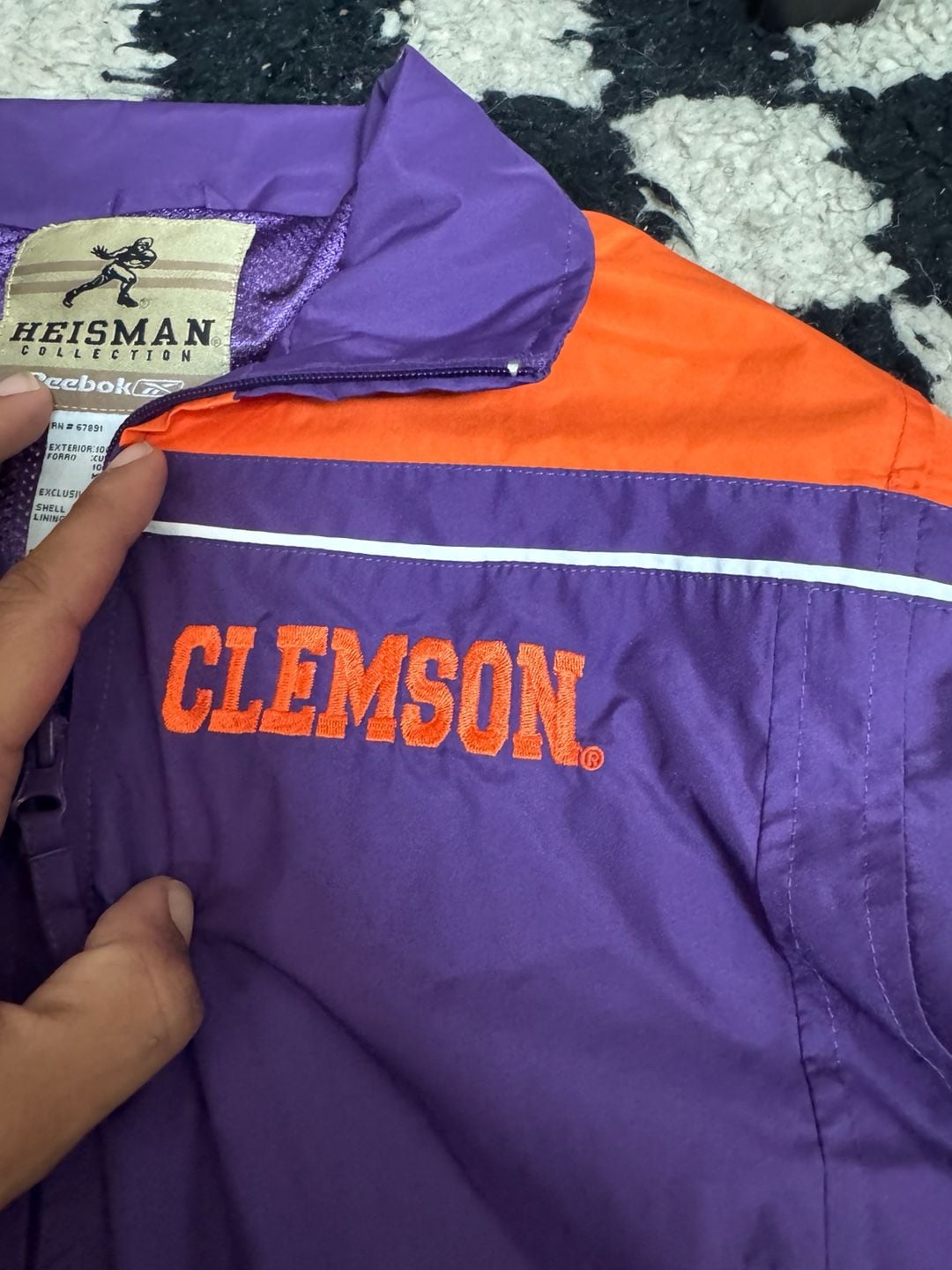 Kids Reebok Heisman Collection Clemson Tigers Purple Nylon Tracksuit Set Size Small 8 3