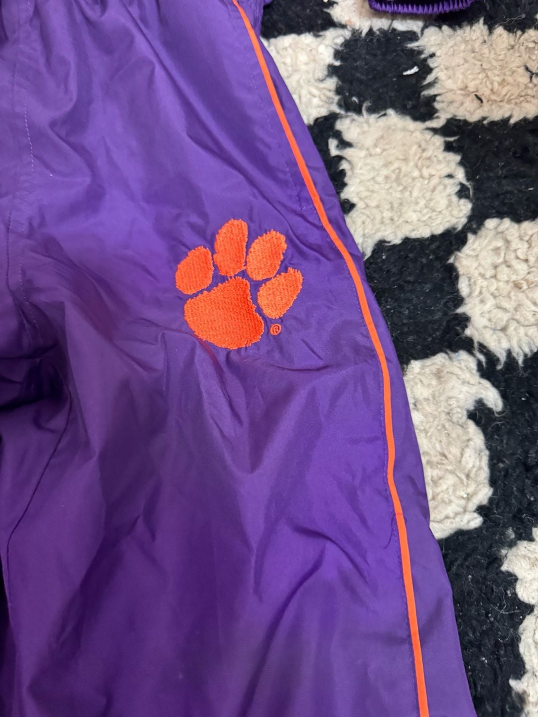 Kids Reebok Heisman Collection Clemson Tigers Purple Nylon Tracksuit Set Size Small 8 5