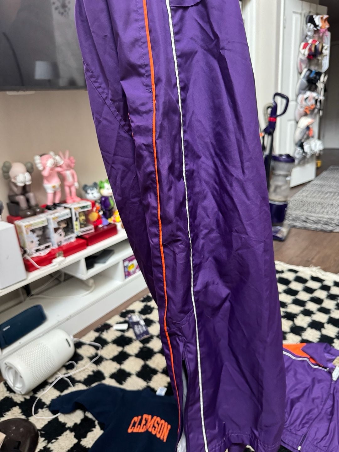 Kids Reebok Heisman Collection Clemson Tigers Purple Nylon Tracksuit Set Size Small 8 6