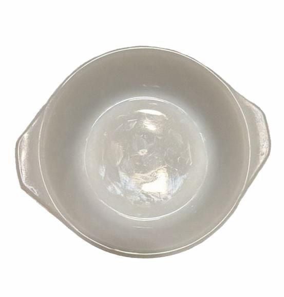 Vintage Anchor Hocking Fire-King White Milk Glass Swirl Casserole Dish 5