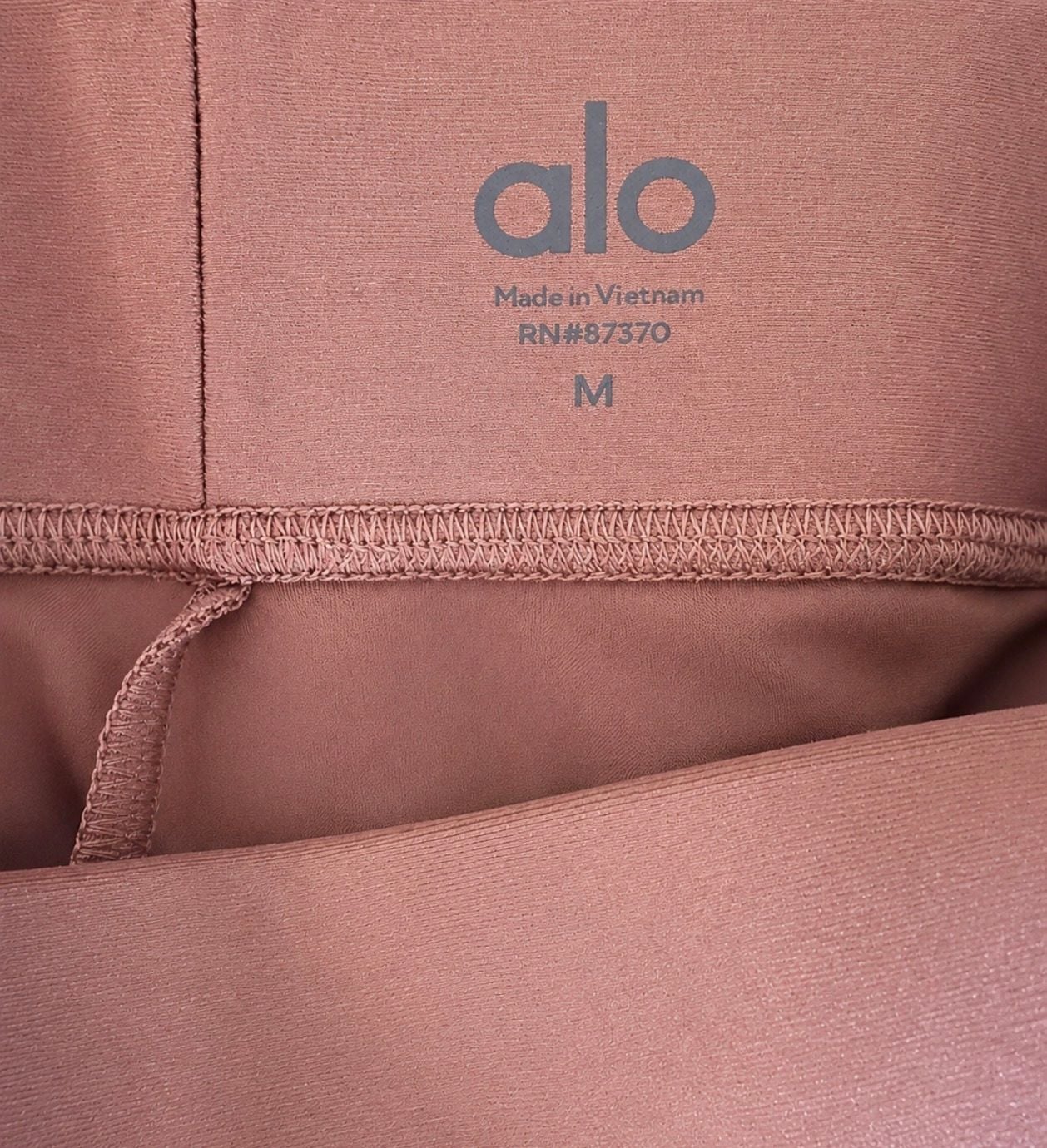 Alo Yoga High Rise Ruched Shine Leggings Rose Gold Pink M 8